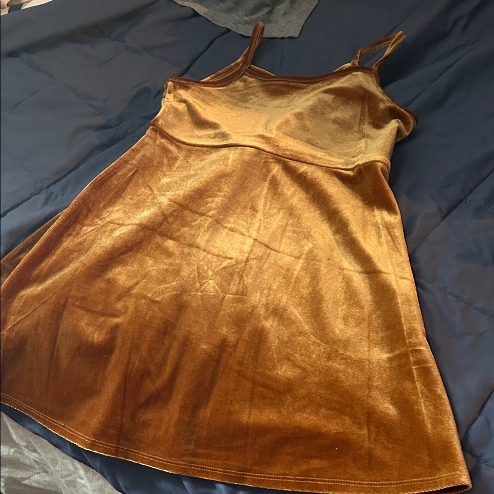 Beautees Gold Velvet Dress
